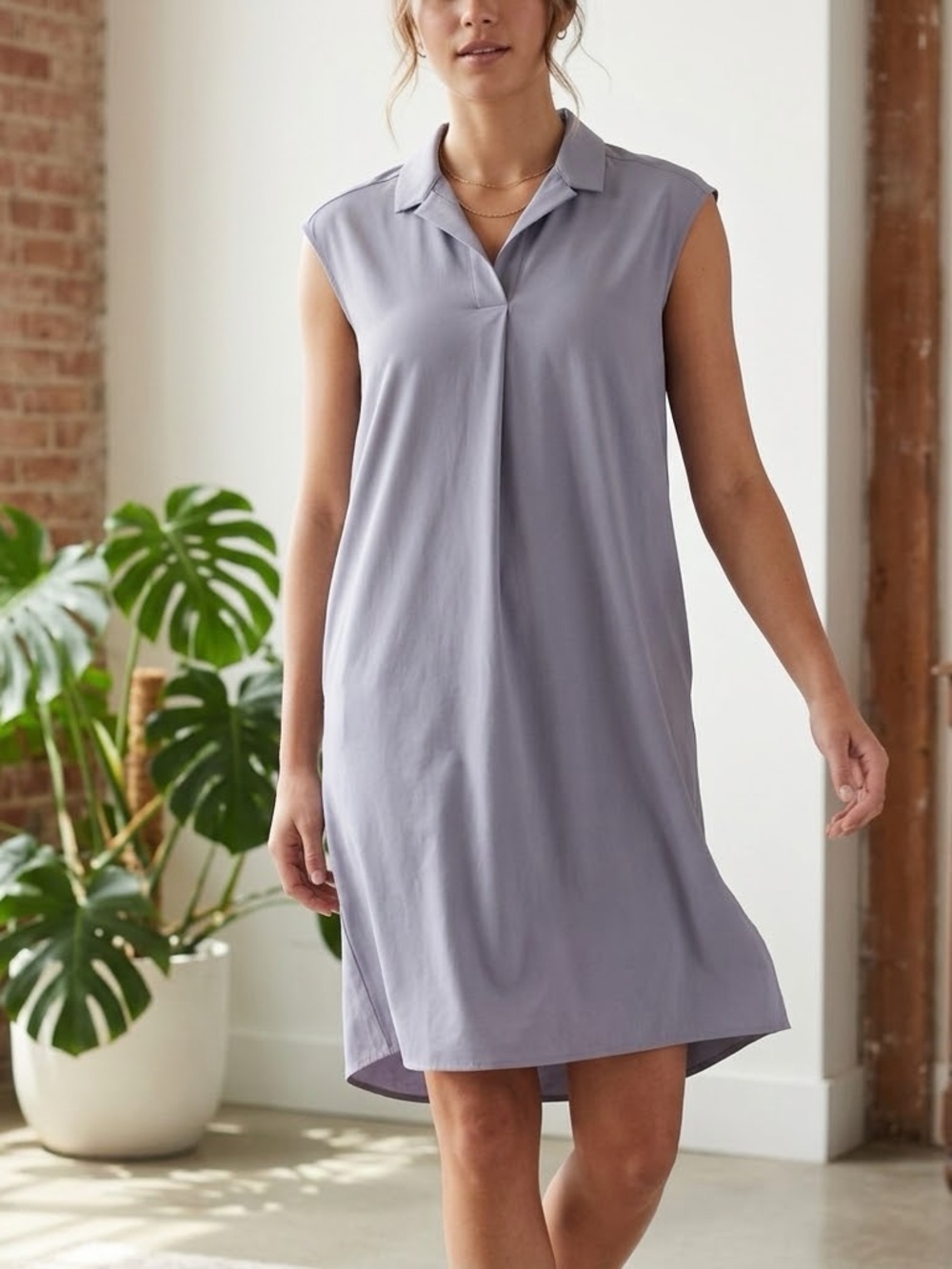 Athleta Gray Sleeveless Daybreak Dress